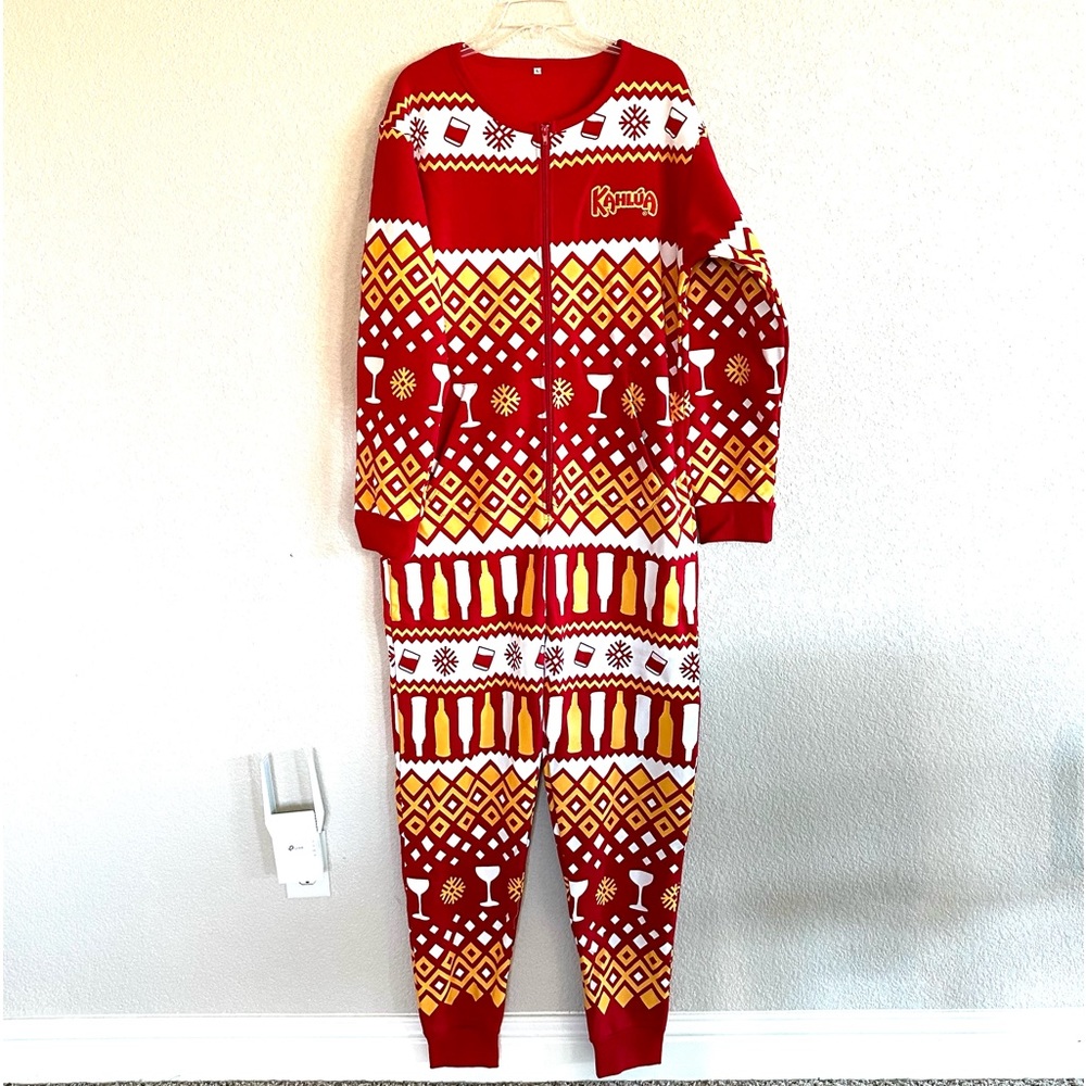 Kahlua Red Fair Isle Zip Onsie Jumpsuit